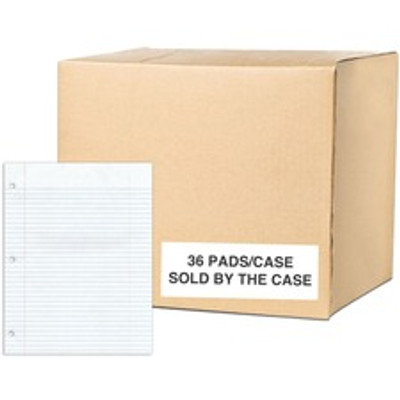 Roaring Spring Gummed Writing Pad - 50 Sheets - 100 Pages - Printed - Glued - Both Side Ruling Surface - Red Margin - 3 Hole(s) - 15 lb Basis Weight - 56 g/m&#178; Grammage - 11" x 8 1/2" Sheet Size - 0.25" Height x 8.5" Width x 11" Length - White...