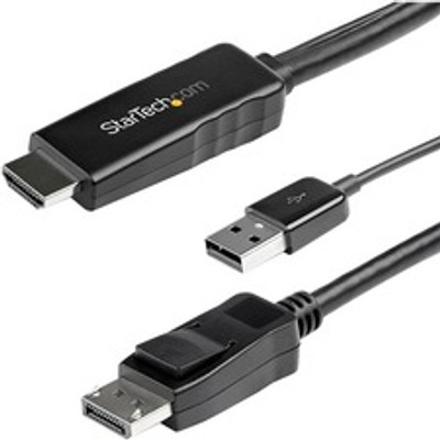 StarTech.com 3 m (9.8 ft.) HDMI to DisplayPort Cable - 4K 30Hz - 9.84 ft DisplayPort/HDMI/USB Video Cable Adapter for Audio/Video Device, Computer, Monitor, Workstation, Notebook, Blu-ray Player, Camera, Projector, Desktop Computer - First End: 1 ...