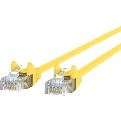 Belkin RJ45 Category 6 Snagless Patch Cable - 12 ft Category 6 Network Cable for Network Device, Notebook, Desktop Computer, Modem, Router - First End: 1 x RJ-45 Network - Male - Second End: 1 x RJ-45 Network - Male - 1 Gbit/s - Patch Cable - Gold...