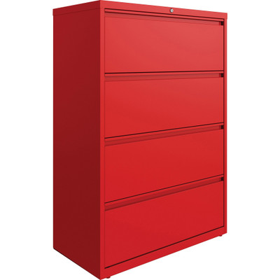 Lorell Fortress Series Lateral File - 36" Width x 18.8" Depth x 52.5" Height - 4 x Drawer(s) for File - Letter, Legal, A4 - Lateral - Hanging Rail, Label Holder, Durable, Nonporous Surface, Removable Lock, Locking Bar, Pull-out Drawer, Ball-bearin...