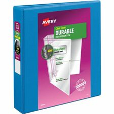 Avery&reg; Durable View 3 Ring Binder, 1.5" Slant Rings, 1 Blue Binder (17834) - 1 1/2" Binder Capacity - Letter - 8 1/2" x 11" Sheet Size - 375 Sheet Capacity - 375 Ring(s) - Fastener(s): Slant Ring - Pocket(s): 2 - Polypropylene - Adhesive, Dura...