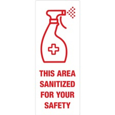 Avery&reg; Surface Safe THIS AREA SANITIZED Decals - Print/Message "This Area Sanitized" - Rectangular Shape - Water Resistant, Pre-printed, Chemical Resistant, Abrasion Resistant, Tear Resistant, Durable, UV Resistant, Residue-free, Easy Peel, An...