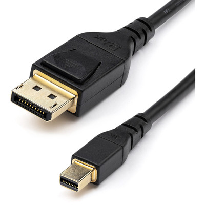 StarTech.com Mini Displayport to Displayport Cable - 3.28 ft DisplayPort/Mini DisplayPort Video Cable for Audio/Video Device, Notebook, Workstation, TV, Monitor, Projector, PC, MAC, Computer, Graphics Card - First End: 1 x 20-pin DisplayPort 1.4 D...