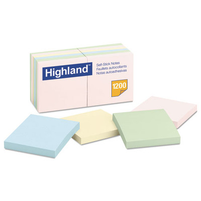 Self-stick Notes, 3" X 3", Assorted Pastel Colors, 100 Sheets/pad, 12 Pads/pack Self-stick Notes, 3" X 3", Assorted Pastel Colors, 100 Sheets/pad, 12 Pads/pack