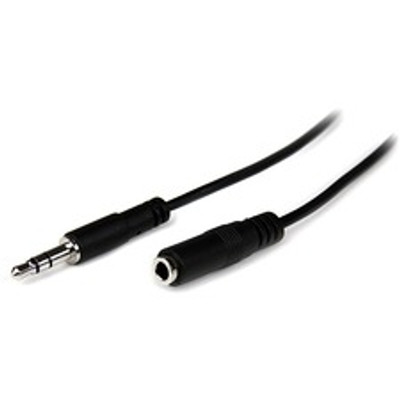 StarTech.com 2m Slim 3.5mm Stereo Extension Audio Cable - M/F - 6.56 ft Mini-phone Audio Cable for iPhone, Headphone, Audio Device - First End: 1 x Mini-phone Stereo Audio - Male - Second End: 1 x Mini-phone Stereo Audio - Female - Extension Cable...
