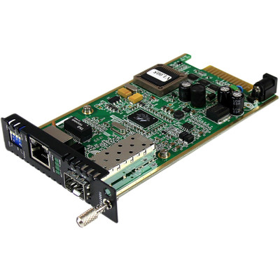 StarTech.com Gigabit Ethernet Fiber Media Converter Card Module with Open SFP Slot - 1 x Network (RJ-45) - Gigabit Ethernet - 10/100/1000Base-T, 1000Base-SX, 1000Base-LX - 1 x Expansion Slots - SFP (mini-GBIC) - 1 x SFP Slots - Internal - TAA Comp...