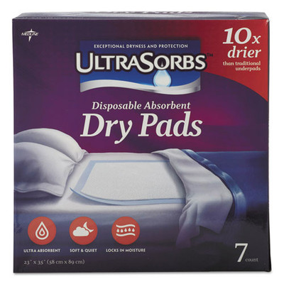 Ultrasorbs Disposable Dry Pads, 23" X 35", White, 7/box, 6/carton Ultrasorbs Disposable Dry Pads, 23" X 35", White, 7/box, 6/carton