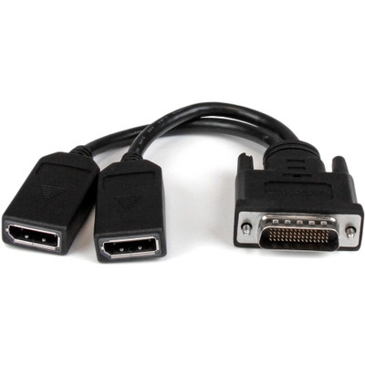 StarTech.com 8in LFH 59 Male to Dual Female DisplayPort DMS 59 Cable - 8" DMS-59/DisplayPort Video Cable for Audio/Video Device, Monitor, Graphics Card, Tablet, MacBook Pro, MacBook Air - First End: 1 x 59-pin DMS-59 Video - Male - Second End: 2 x...