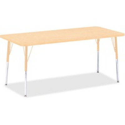 Jonti-Craft Berries Adult Height Maple Top/Edge Rectangle Table - Laminated Rectangle, Maple Top - Four Leg Base - 4 Legs - Height Adjustable - 24" to 31" Adjustment - 72" Table Top Length x 30" Table Top Width x 1.13" Table Top Thickness - 31" He...