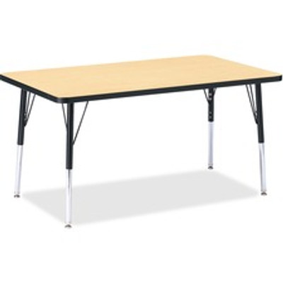 Jonti-Craft Berries Adult Height Color Top Rectangle Table - Laminated Rectangle, Maple Top - Four Leg Base - 4 Legs - Height Adjustable - 24" to 31" Adjustment - 48" Table Top Length x 30" Table Top Width x 1.13" Table Top Thickness - 31" Height ...