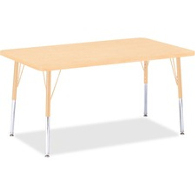 Jonti-Craft Berries Adult Height Maple Top/Edge Rectangle Table - Laminated Rectangle, Maple Top - Four Leg Base - 4 Legs - Height Adjustable - 24" to 31" Adjustment - 48" Table Top Length x 30" Table Top Width x 1.13" Table Top Thickness - 31" He...