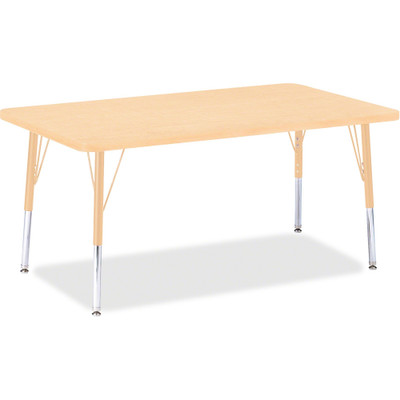 Jonti-Craft Berries Elementary Maple Top/Edge Rectangle Table - Laminated Rectangle, Maple Top - Four Leg Base - 4 Legs - Height Adjustable - 15" to 24" Adjustment - 48" Table Top Length x 30" Table Top Width x 1.13" Table Top Thickness - 24" Heig...