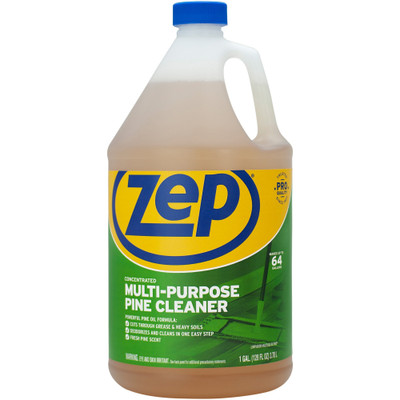 Zep Multipurpose Pine Cleaner - For Fiberglass, Porcelain, Stainless Steel, Tile, Bathroom, Floor, Kitchen - Concentrate - 128 fl oz (4 quart) - Fresh Pine Scent - Recommended For: Grease Remover, Grime Remover, Soil Remover, Dirt Remover - Deodor...