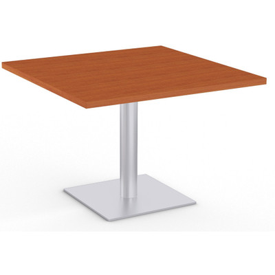 Special-T Sienna Hospitality Table - High Pressure Laminate (HPL) Square Top - Powder Coated Base - 36" Table Top Length x 36" Table Top Width x 1.13" Table Top Depth - 42" Height - Breakroom, Hospitality, Cafeteria - Assembly Required - Wild Cher...