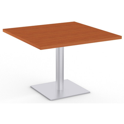 Special-T Sienna Hospitality Table - High Pressure Laminate (HPL) Square Top - Powder Coated Base - 36" Table Top Length x 36" Table Top Width x 1.13" Table Top Depth - 29" Height - Breakroom, Hospitality, Cafeteria - Assembly Required - Wild Cher...