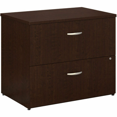 Bush Business Furniture Series C 36W 2 Drawer Lateral File in Mocha Cherry - 29.8" Height x 35.7" Width x 23.4" Depth - 2 x File Drawer(s) - Finish: Mocha Cherry, Thermofused Laminate (TFL) - Durable, Scratch Resistant, Stain Resistant, Drawer Gli...