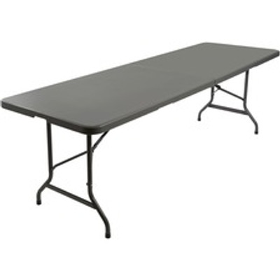Iceberg IndestrucTable TOO Bifold Table - Rectangle Top - Contemporary Style - Height Adjustable - 96" Table Top Length x 30" Table Top Width x 2" Table Top Thickness - 29" Height - Indoor, Outdoor - Charcoal, Powder Coated - Tubular Steel - High-...