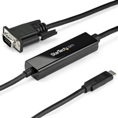 StarTech.com 1m / 3 ft USB C to VGA Cable - USB Type C to VGA - 1920 x 1200 - Black - 3.28 ft USB/VGA Video Cable Adapter for Projector, Monitor, Workstation, Video Device, Chromebook, MacBook, TV, MacBook Air, MacBook Pro, iPad Pro - First End: 1...