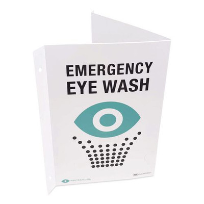 Eyewash Station Two-View Wall Sign, 5.25 x 10 x 9