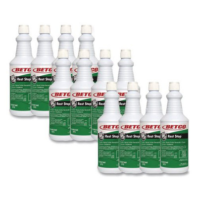 Rest Stop Non-Acid Bowl and Restroom Cleaner, Floral Fresh Scent, 32 oz. Bottle, 12/Carton
