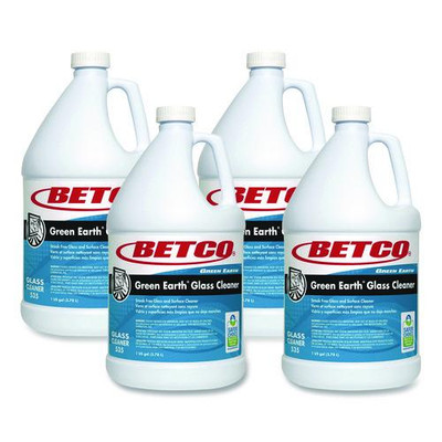 Green Earth Glass Cleaner, Pleasant Scent, 1 gal Bottle, 4/Carton