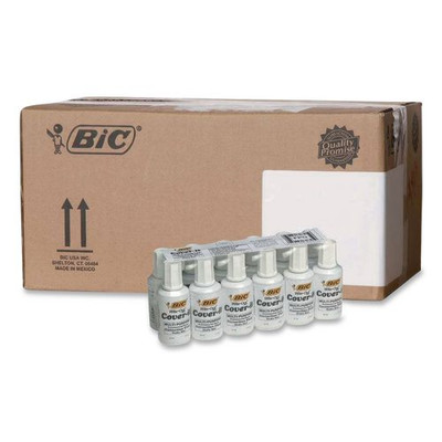 Cover-It Correction Fluid, Brush Tip Applicator, 20 mL Bottle, 144/Carton