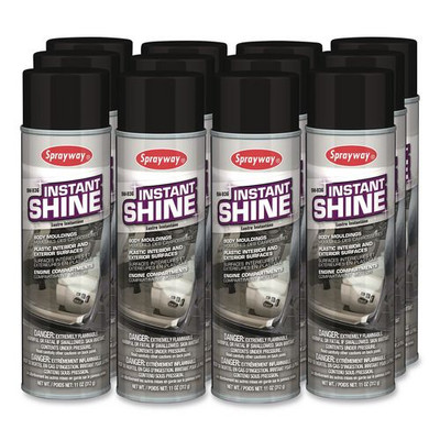 Instant Shine Silicone Spray, 12 oz Aerosol Can, 12/Carton