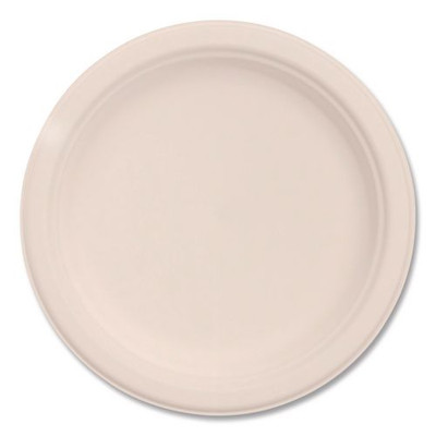 Compostable Molded Fiber Dinnerware, ProPlanet Seal, Plate, 6" dia, Natural, 1,000/Carton