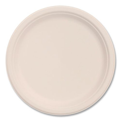 Compostable Molded Fiber Dinnerware, ProPlanet Seal, Plate, 9" dia, Natural, 500/Carton