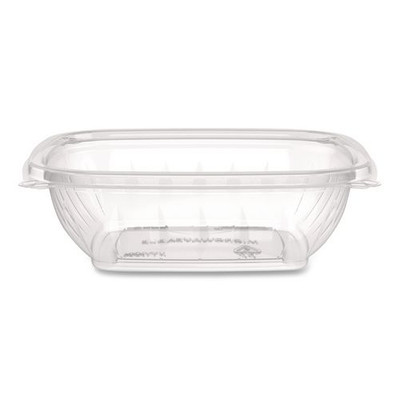 Square Plastic Bowls, 8 oz, 8.5 x 8.5 x 1.51, Clear, Plastic, 63 Bowls/Sleeve, 8 Sleeves/Carton