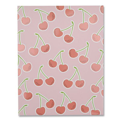 Fruit Themed Laminated Two-Pocket Folder, Randomly Assorted Designs, 3-Hole Punched, 11 x 8.5, Randomly Assorted Colors