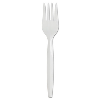 SmartStock Plastic Cutlery Refill, Series-B, Mediumweight Fork, White, 40/Pack, 24 Packs/Carton