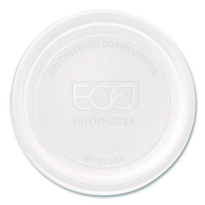Compostable Clear PLA Plastic Portion Cup Lids, Fits 2 oz to 4 oz Portion Cups, Clear, 2,000/Carton