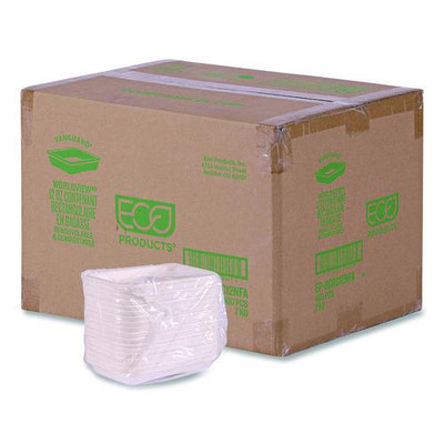 WorldView Vanguard Rectangular Container, 12 oz, 7 x 4.75 x 1, Sugarcane Fiber, White, 400/Carton