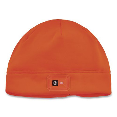 N-Ferno 6801 Winter Skull Cap with LED Rechargeable Light, Fleece, One Size Fits Most, Orange
