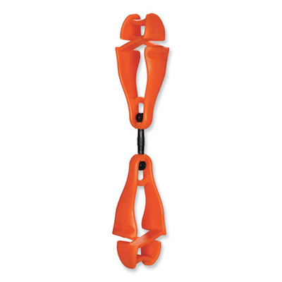 Squids 3420 Dual Clip Swivel Glove Clip Holder, 1 x 0.6 x 5.5, Acetal Copolymer, Orange