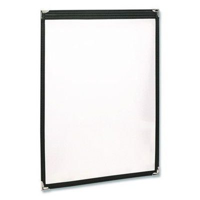 Menu Holder For 8.5 x 11 Menus, Portrait Orientation, 9.3 x 11.9 Holder, Clear/Black/Gold