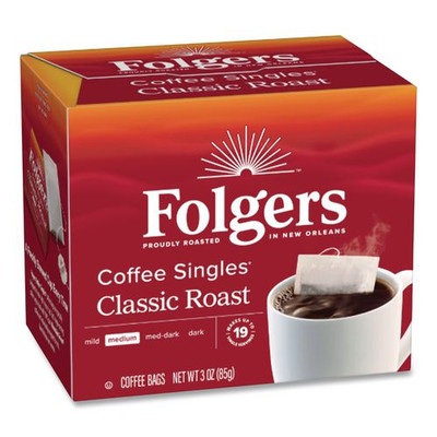 Coffee Singles, Classic Roast, 0.16 oz Single-Serve Bag, 19/Pack