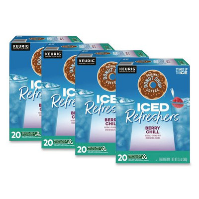 ICED Refreshers K-Cup Pods, Berry Chill, 20/Box, 4 Boxes/Carton