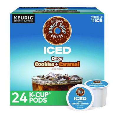 Iced Duos Cookies + Caramel Iced Coffee K-Cup Pods, 24/Box