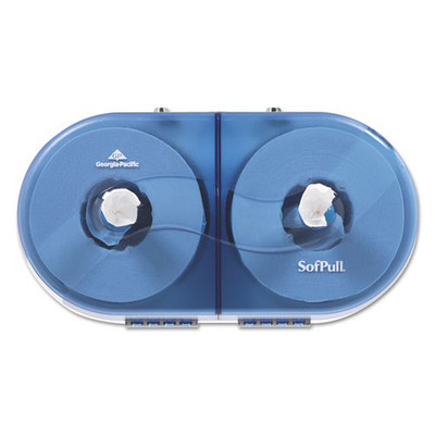 SofPull Twin High-Capacity Center-Pull Bathroom Tissue Dispenser, 20.13 x 7 x 10.75, Splash Blue