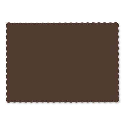 Placemats, Smooth Surface, Scalloped Edges, 14" x 10", Chocolate, 1,000/Carton
