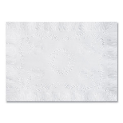 Placemats, Anniversary Embossed Surface, Straight Edges, 14" x 10", White, 1,000/Carton