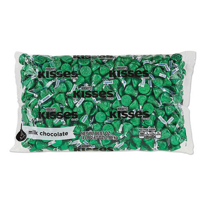 KISSES Milk Chocolate, Green Wrappers, 66.7 oz Bag
