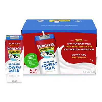 Low Fat Milk, 1% Plain, 8 oz, 18/Carton