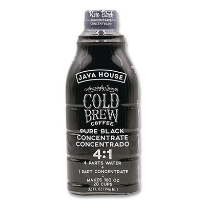 Cold Brew Coffee Concentrate, Pure Black, 32 oz Bottle