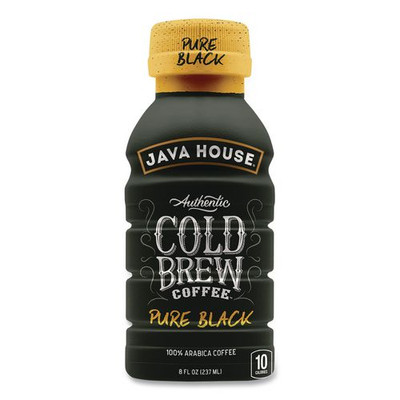 Cold Brew Coffee, Pure Black, 8 oz Bottle, 24/Carton