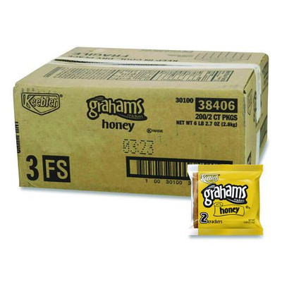 Honey Grahams Crackers, 0.49 oz Bag, 200/Carton