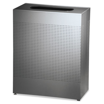 Designer Line Silhouettes Receptacle, Square, Steel, 40 Gal, Silver Designer Line Silhouettes Receptacle, Square, Steel, 40 Gal, Silver