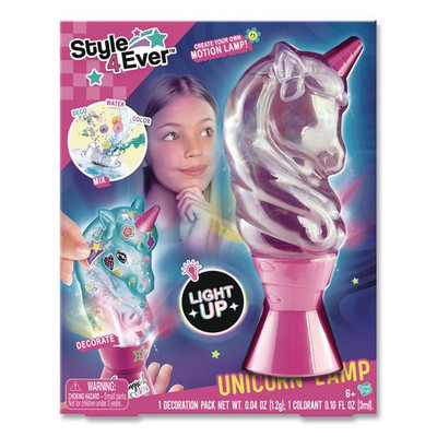 Unicorn Moon Lamp Creator Kit with Beads, Stickers, Colorant, Confetti and Glitter, Ages 8 and Up